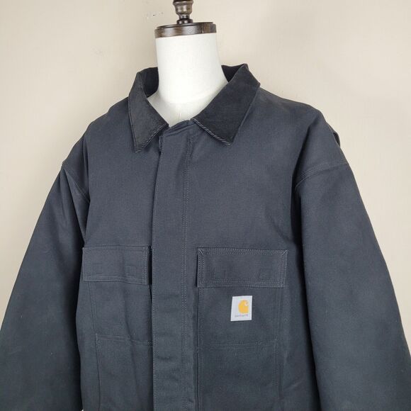 Carhartt Jacket 4XL Black Loose Fit Firm Duck Insulated Traditional Work C003 - Picture 2 of 13